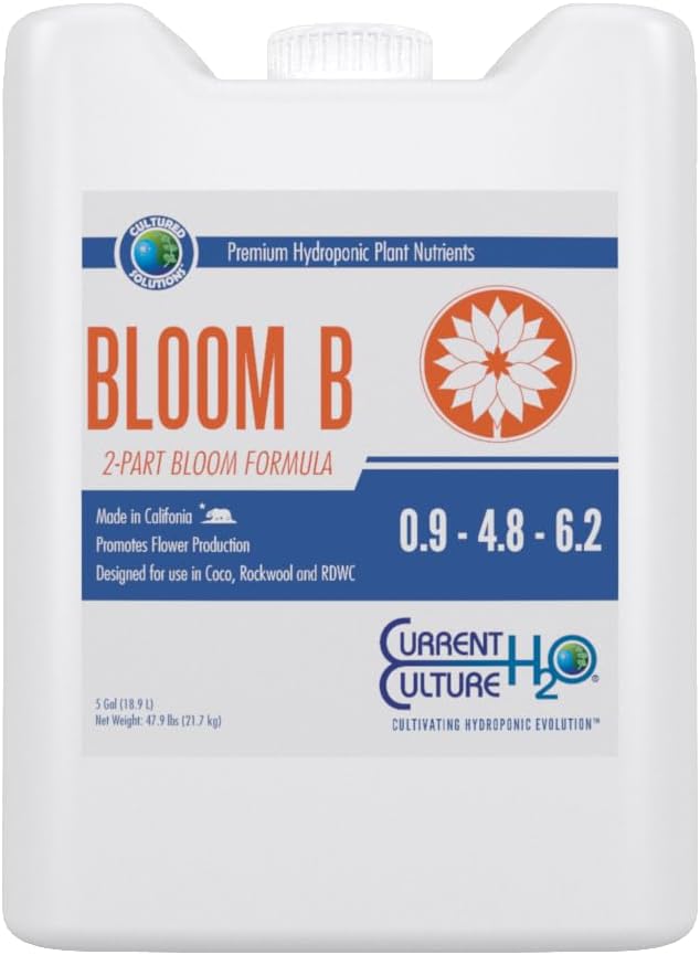 Bloom B - Pure Liquid Fertilizers | Crystal Clear Blends | Consistently pH Stable | Developed for Hydroponic Applications - 5 Gallon Size