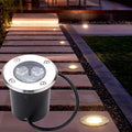 Outdoor Buried LED Landscape Lights - 3W Round Recessed Spotlight IP67 Waterproof for Decks Driveways Gardens Pathways (Blue &amp White 110V)
