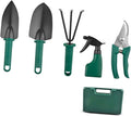 Yardwe Heavy Duty Garden Tool Set with Shovel Rake and Pruning Shears for Planting and Weeding Portable 5pcs Gardening Hand Tools Kit with Carrying Case for Outdoor Lawn Care