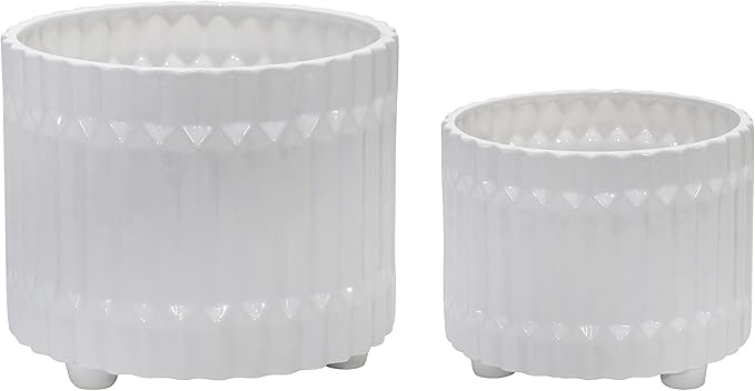 Generic S2 Fluted Planter W FEET 1012 White