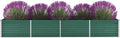 Outdoor Garden Raised Bed Galvanized Steel Metal Outdoor Garden Raised Planter Box for Flowers Vegetables Fruits Herbs Green 126x31.5x17.7 -AA