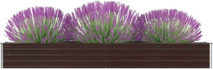 SKM Garden Raised Bed Galvanised Steel 320x40x45 cm Brown (Weight-10KG)