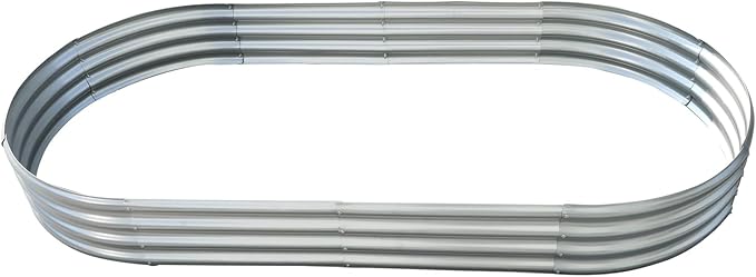 1 Pack 8x4x1Ft Silver Outdoor Metal Raised Garden Bed Flower Box Suitable for All Growth Conditions for Vegetables Fruits Flowers Herbs