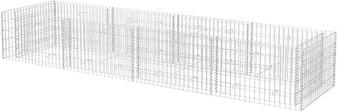 Gabion Raised Bed Silver Galvanized Steel Large 141.7x141.7x19.7in Heavy-Duty Outdoor Planter for Gardening High Load Capacity Modern Industrial Look