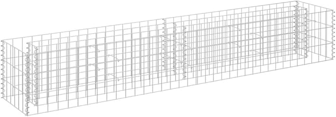 Galvanized Steel Gabion Raised Bed Gabion Planter Steel Fencing Wire Patio Flower Plant Bed Basket Stone Ideal for Garden and Patio 70.9x11.8x11.8-199