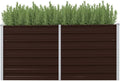 SKM Garden Raised Bed Brown 63x15.7x30.3 Galvanized Steel (10.06 KG/22.132 LBS)