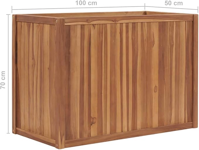 Raised Bed Standing Planter Patio planters Gardening Box Garden beds Outdoor Suitable for Nursery Arboretum Courtyard Orchard 39.4x19.7x27.6 Solid Wood Teak