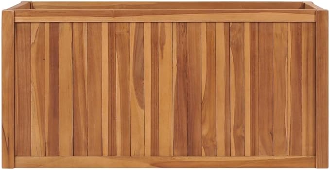 Wooden Garden Raised Bed Outdoor Garden Bed Planter Box Outdoor Raised Bed for Plants Vegetables Herbs and Flowers 39.4x19.7x19.7 Solid Wood Teak-586