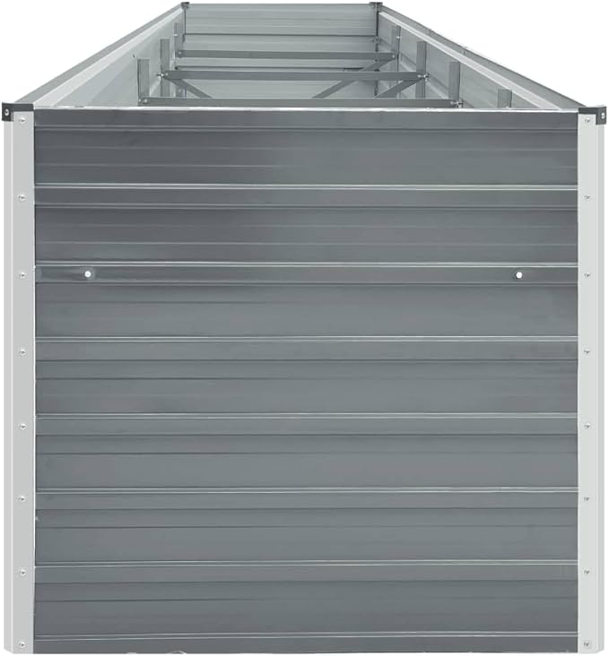 Galvanized Steel Garden Bed 157.5x31.5x17.7 for Planting Flowers Vegetables Herbs - Large Metal Outdoor Planter Boxes for Gardening - Gray