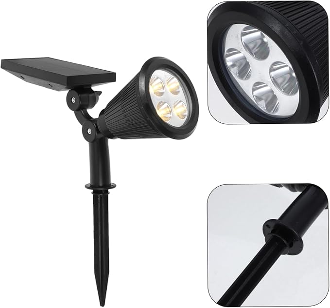 Solar Spotlights Outdoor Waterproof Landscape LED Spot Lights with 4 Warm LEDs 3 Lighting Modes Solar Powered Lawn Garden Patio Protective Tree Lighting