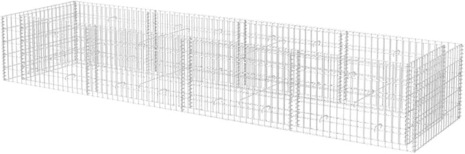 Gabion Raised Bed SteelOutdoor Garden Gabion Stone Basket Planters Plant Vegetable BedsSteel Garden DecorVegetable Flower PlantsGarden Outdoor Landscape 141.7x35.4x19.7