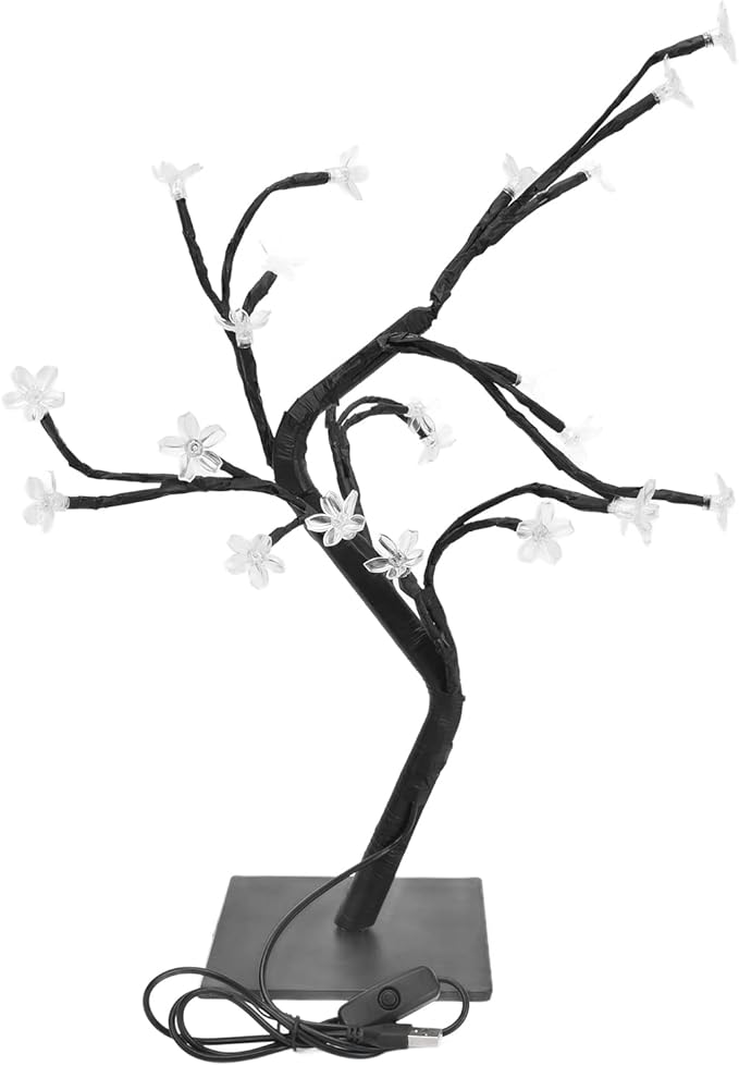Lamp LED Cherry Tree Lamp USB ed Bonsai with 24 Warm White LEDs ficial Tree Lamp for Home G Pla Base with ible Branches