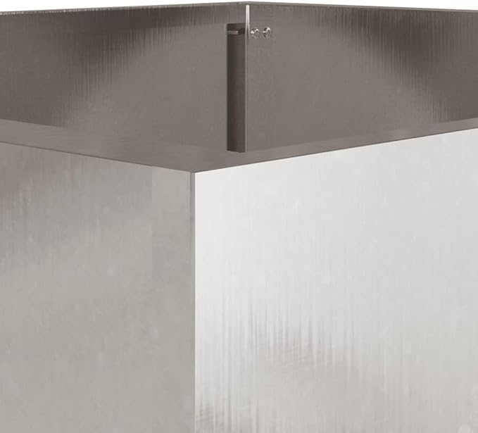 Stainless Steel Planter Silver 19.3x18.5x18.1 Raised Garden Bed Outdoor Box Flower Bed Elevated for Garden Patio Balcony