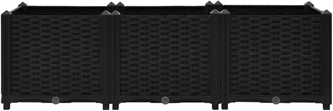 Raised Garden Bed Black Steel Wire Mesh Cage Galvanized Retaining Walls for Landscape Durable Outdoor Welded Fencing Sale 47.2x15.7x15.0 in