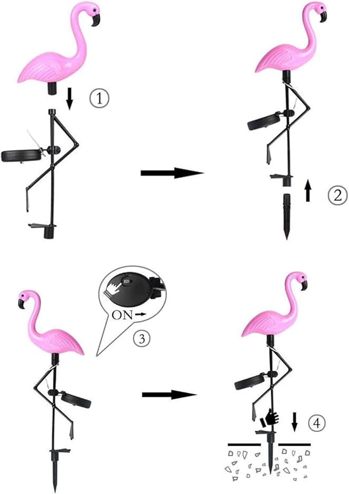 Plant Growing Lamps LED Solar Flamingo Garden Light Simulated Lawn Lamp Waterproof Solar Led Lights Outdoor for Garden Patio Decoration Lighting