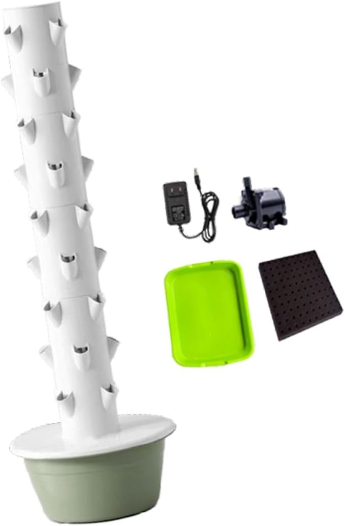 Hydroponics Growing System Kit Hydroponic Tower Germinating Container Vertical Planter Plant Germination Kit for Peppers Green Size L