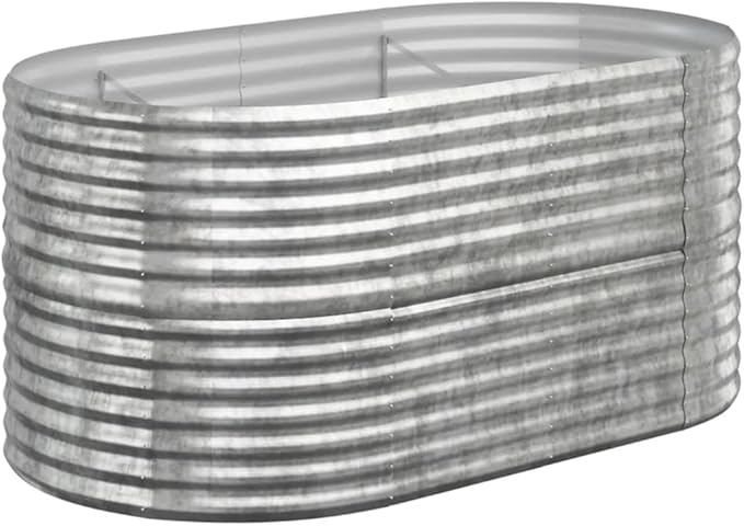 Garden Raised Bed Powder-coated SteelGreenhouse PlanterDecorative Patio PlantersPatio Raised BedsVegetable PlantersHerb Plantersfor HerbsDeep-rooted vegetables59.8x31.5x26.8 Silver