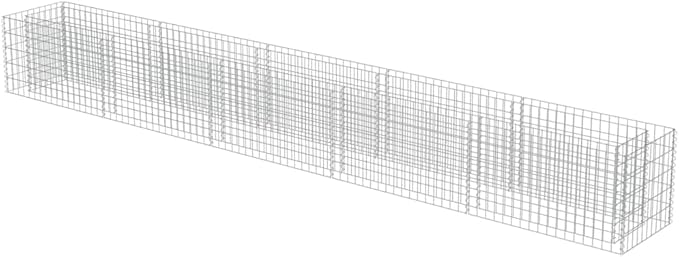 Gabion Raised Bed Outdoor Planter Box Outdoor Metal Raised Garden Beds for Vegetable Lawn Grass Yard Galvanized Steel 177.2x19.7x19.7