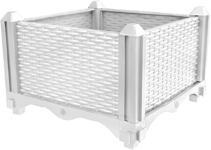 Trenton Gifts Raised Planter Box. White. Great for Plants &amp Flowers