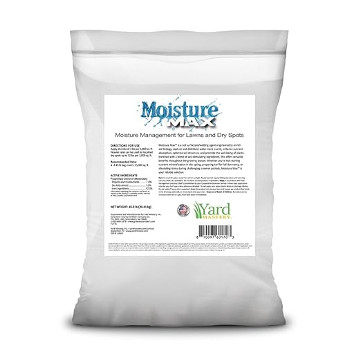 Moisture Max Granular Soil Moisture Manager – Advanced Humectant Surfactant Blend with Sea Kelp (45lbs Covers 15000 Square feet) – Locks in Water and Enhances Root Development for Lawns Gardens