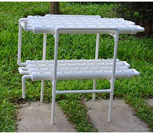 Wall-Mounted Hydroponic Grow Kit 72 Plant Sites Hydroponics Planting System 8 PVC Pipes Hydroponic Gardening Indoor System with 110V Water PumpPlanting SpongeHose