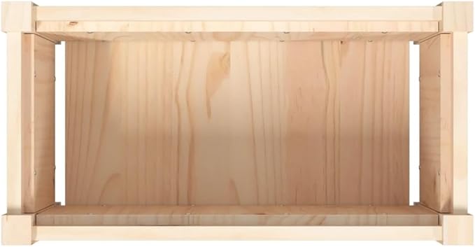 Garden Planter Natural Wood Color Solid Pine Wood Raised Garden Bed 23.6x23.6x12.2 Inch Rectangular Outdoor Planter Box for Vegetables Flowers Herbs