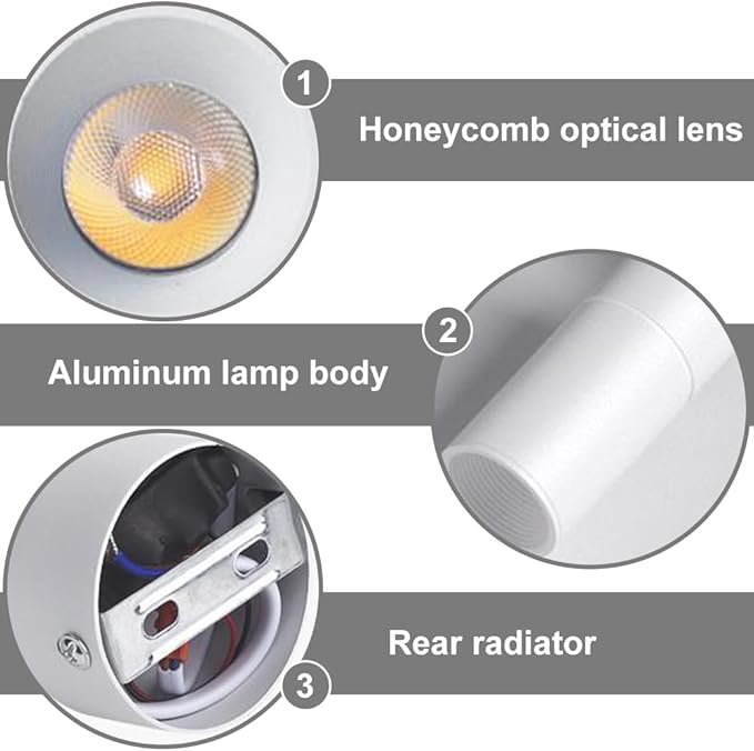 Spotlight Led Ceiling Spotlight Adjustable Spots 350°Rotation Wall Swivel Lamps Focus Lighting Fixture for Living Room Bedroom Hallway