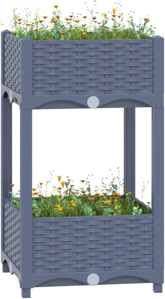 Raised Bed PlanterGarden BedGalvanized Raised Garden BedPlanter Raised bedsGalvanized Planter15.7x15.7x28 Polypropylene