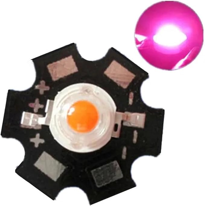 1w 3w LED Chip High Power LED Lamp Bead Light Red/Green/Blue/Full Spectrum Pink Plant Grow Welding Heat Sink Bulbs Chips 20pcs (Color : Full Spectrum Pink Size : 1W)