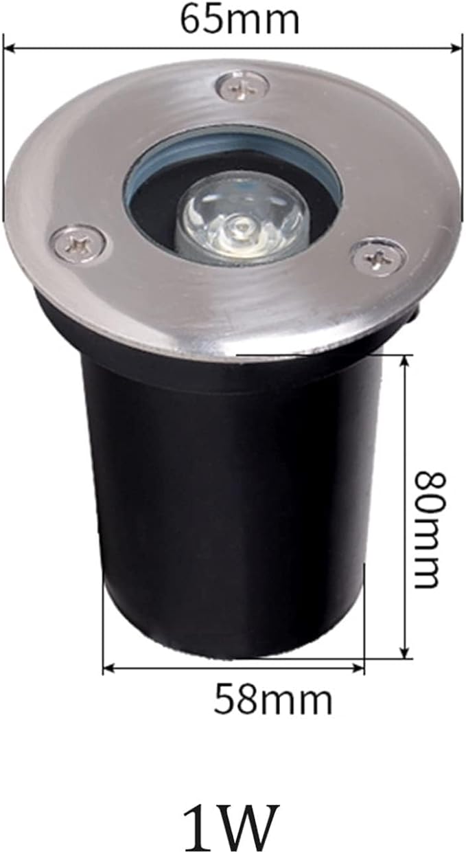 2PCS Led Recessed Floor Spotlight - Floor Landscape Light Round LED Buried Lamp IP65 Waterproof Underground Light for Landscape Decoration Garden Floor Patio Sidewalk Lighting (Blanc 1WDC12V)