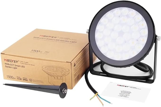 LGIDTECH FUTC03 RGB+CCT Outdoor 15W LED Landscape Garden Spotlight AC 100-240VColor ChangingCCT Color Temperature AdjustableMemory Function.No Plug