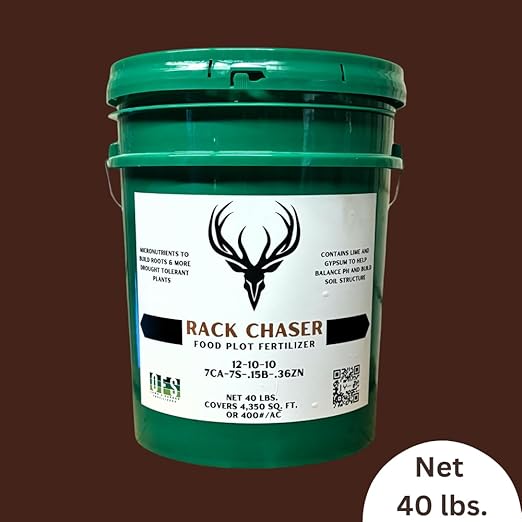 Rack Chaser Premium Food Plot Fertilizer 40 lbs. Coverage 4350 sq. ft. Made in USA by OFS Lawn and Garden Fertilizers