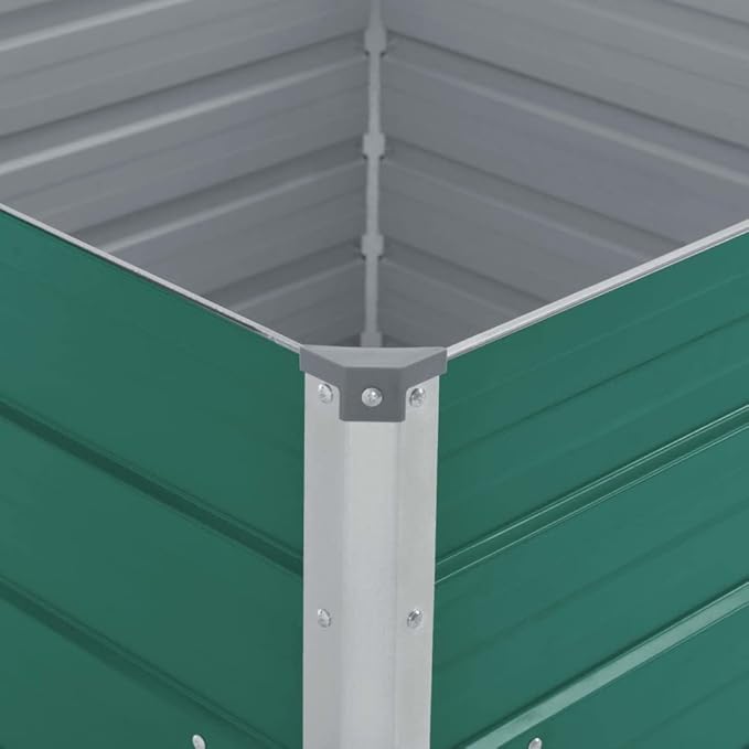 Raised Garden Bed Green Galvanized Steel 39.4x39.4x30.3 inch Large Square Outdoor Planter for Vegetables Flowers Durable Weather-Resistant Growing
