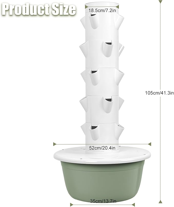 Hydroponic TowerGrowing SystemVertical Garden PlanterIndoor Smart Garden Kitwith Movable Water Tankfor Gardening Lover (5)