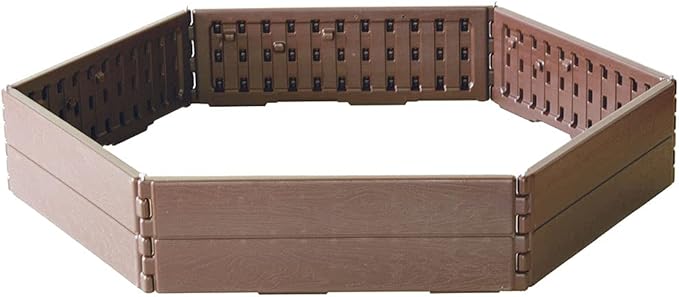 Modern Home Raised Garden Bed Kit - Stackable Hexagon Modular Flower/Planter Kit (Set of 2)