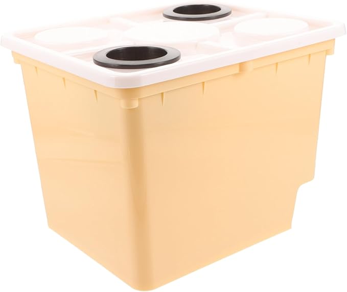 Hydroponic Vegetable Basket Sturdy Plastic Planters for Greenhouses Soilless Cultivation Baskets 2 Holes Lid