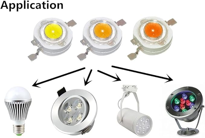 100pcs 3W High Power LED Diodes Cold Warm White Red Green Blue Yellow 660nm 445nm Plant Grow Light Source with 20mm Star PCB (Warm White 3000K)