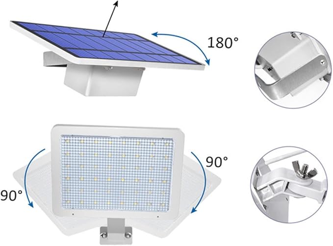 Angoily Outdoor Led Solar Lights 48 Led Beads Waterproof White Landscape Light Wall Mount Garden Pathway Auto On/Off Easy Install