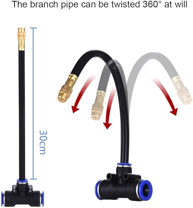Quick-Connect Garden Drip Irrigation Kit Adjustable Bendable Nozzle Automatic Watering Sprayer Sprinklers for Greenhouse Lawn Potted Plants(50m/164ft)