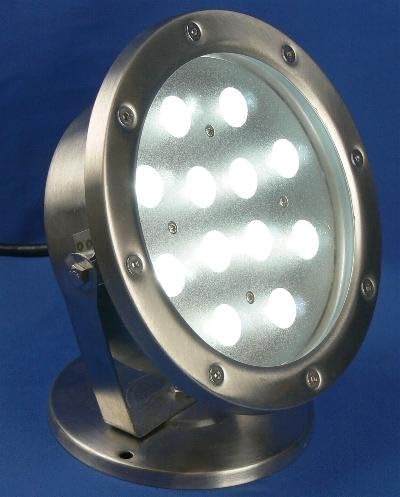High Power 12 1W LED Cool White Landscape or Pond Light Outdoor Rated &amp Submersible