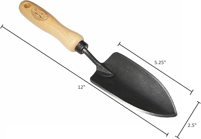 DeWit 3-Piece Petite Garden Tool Set – Dutch Hand Hoe Small Trowel &amp Hand Fork – Tempered Boron Steel with Ash Hardwood Handles