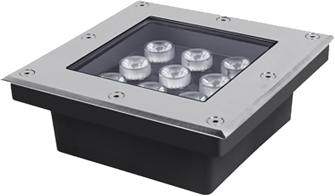 Square Recessed LED Underground Light Spotlight Stainless Steel Outdoor IP65 Waterproof Landscape Lights for Garden Bridge Pathway Lighting