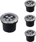 4PCS Recessed Underground Light - Outdoor LED Spotlight Round Landscape Lamp AC85-265V IP65 Waterproof Recessed Led Lawn Light Outdoor Led Spotlight for Home Driveway Stair Step Patio (Red 1W) (B