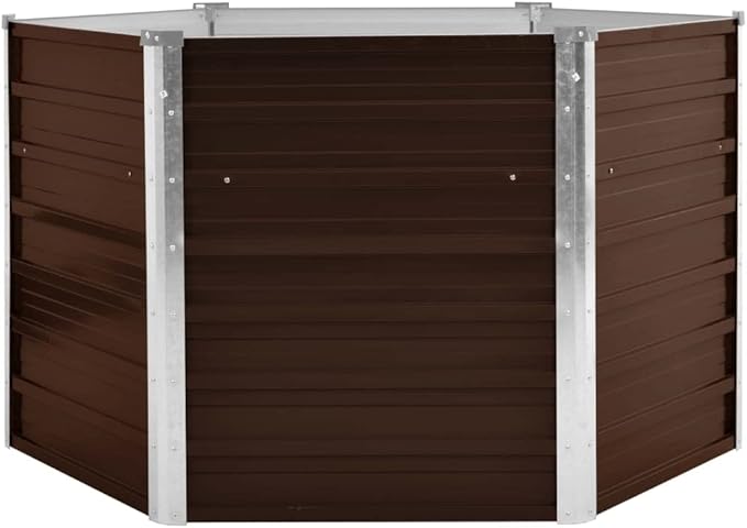 Garden Raised Bed Brown 50.8x50.8x30.3 Galvanized Steel