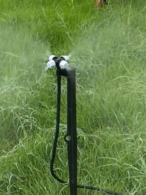 Drip Irrigation Misting Sprinkler Emitter on Spike Assembly 9 Sets Micro Spray Mister with Stake and 1/4 inch Tubing for Cooling Humidification Nursery Landscape