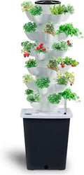 Hydroponics Tower Indoor Growing System PP Balcony Dimensional Planting Column 6-Layers 30-Plants and Plants Germination Kit for Gardening Lover