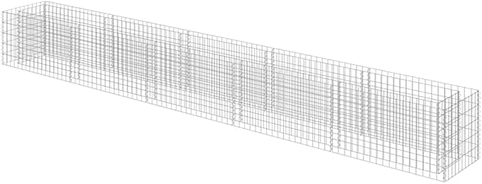 Gabion Raised Bed Silver Galvanized Steel 177.2x19.7x19.7 in Outdoor Planter for Garden Beds