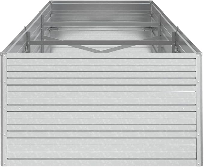 Garden Raised Bed Silver Galvanized Steel 94.5x31.5x17.7 Inch Large Outdoor Planter for Vegetables Herbs Flowers Durable Metal Kit