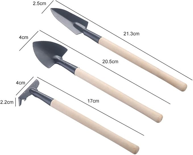 Garden ToolsGarden Trowel 3pcs/Set Gardening Tools Wood Handle Stainless Steel Potted Plants Shovel Rake Spade for Flowers Potted Plant Seed