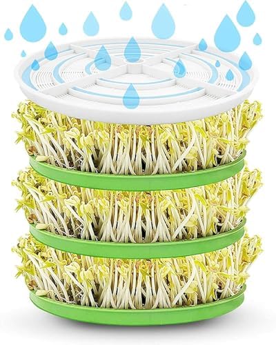 Large Capacity Bean Sprouts Machine 3-Tier PP Sprouter for Home Automatic Bean Seed Germination Healthy Cereal Sprouts Maker Perfect for Vegan &amp Healthy Diets